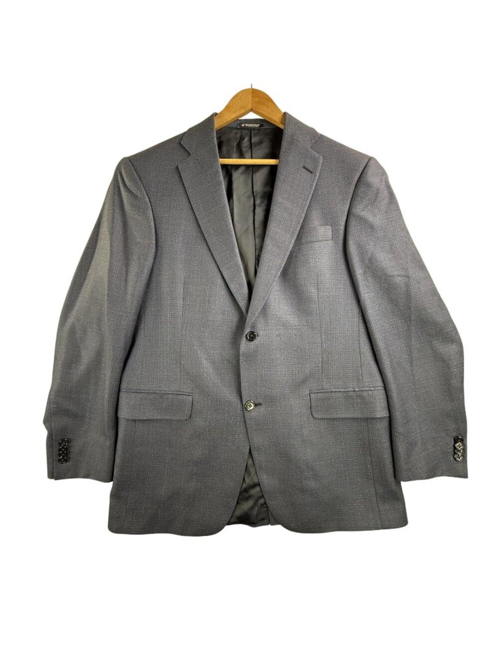 Hart Schaffner Marx Blazer Mens 40 Blue Check Silk Wool Sport Coat Jacket USA